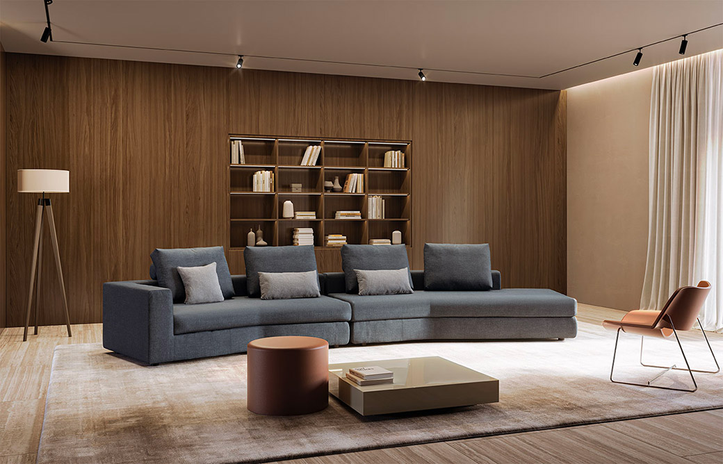 Divano con poggiatesta PARK - Dema schienale e bracciolo regolabili